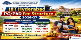 IIIT Hyderabad PG PhD Fee Structure 2026 Released